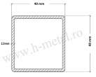 Teava patrata inox 40x40x2.0 mm 1